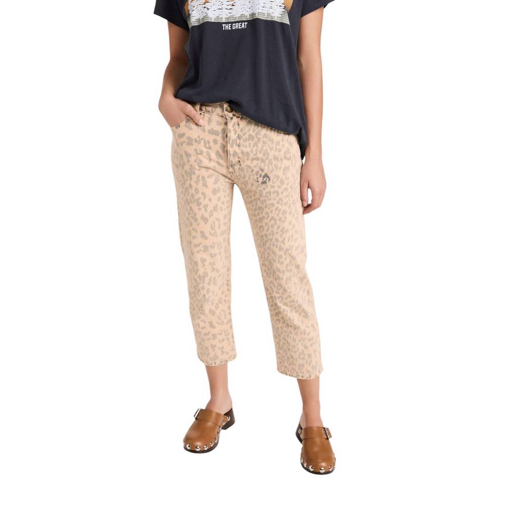NEW THE GREAT. the wayne jean in vintage leopard